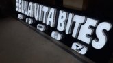 Bella Vita Bites 3D front-lit glitter signboard in Australia