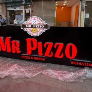 MR Pizzo 3D channel letter signboard in Multan
