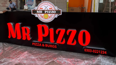 MR Pizzo 3D channel letter signboard in Multan