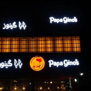 Papa Gino’s 3D front-lit signboard in Multan