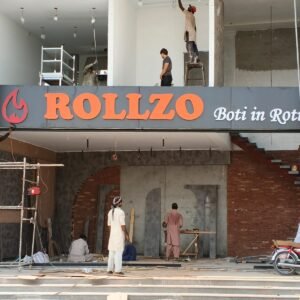 Rollzo 3D front-lit signboard in Multan
