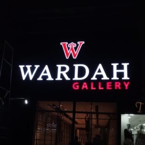 Wardah Gallery 3D front-lit signboard in Multan